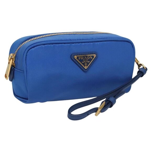 PRADA Pouch Nylon Blue Auth 106326V - Picture 1 of 16